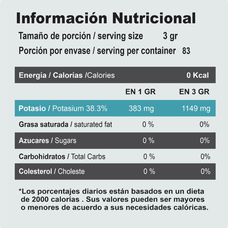 CITRATO DE POTASIO PREMIUM 250 gr