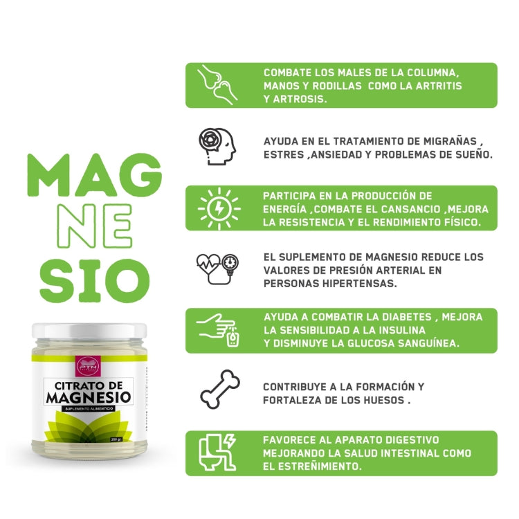 CITRATO DE MAGNESIO PREMIUM 200 gr